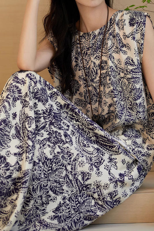 Elegant Vintage Printed Dress - liwisi