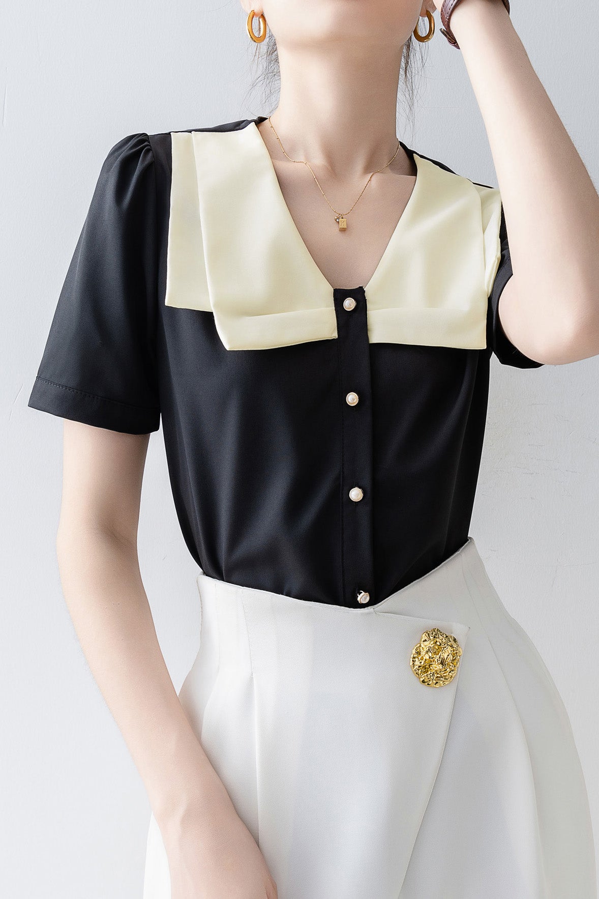 Fashion Temperament Short-sleeve Shirt - liwisi