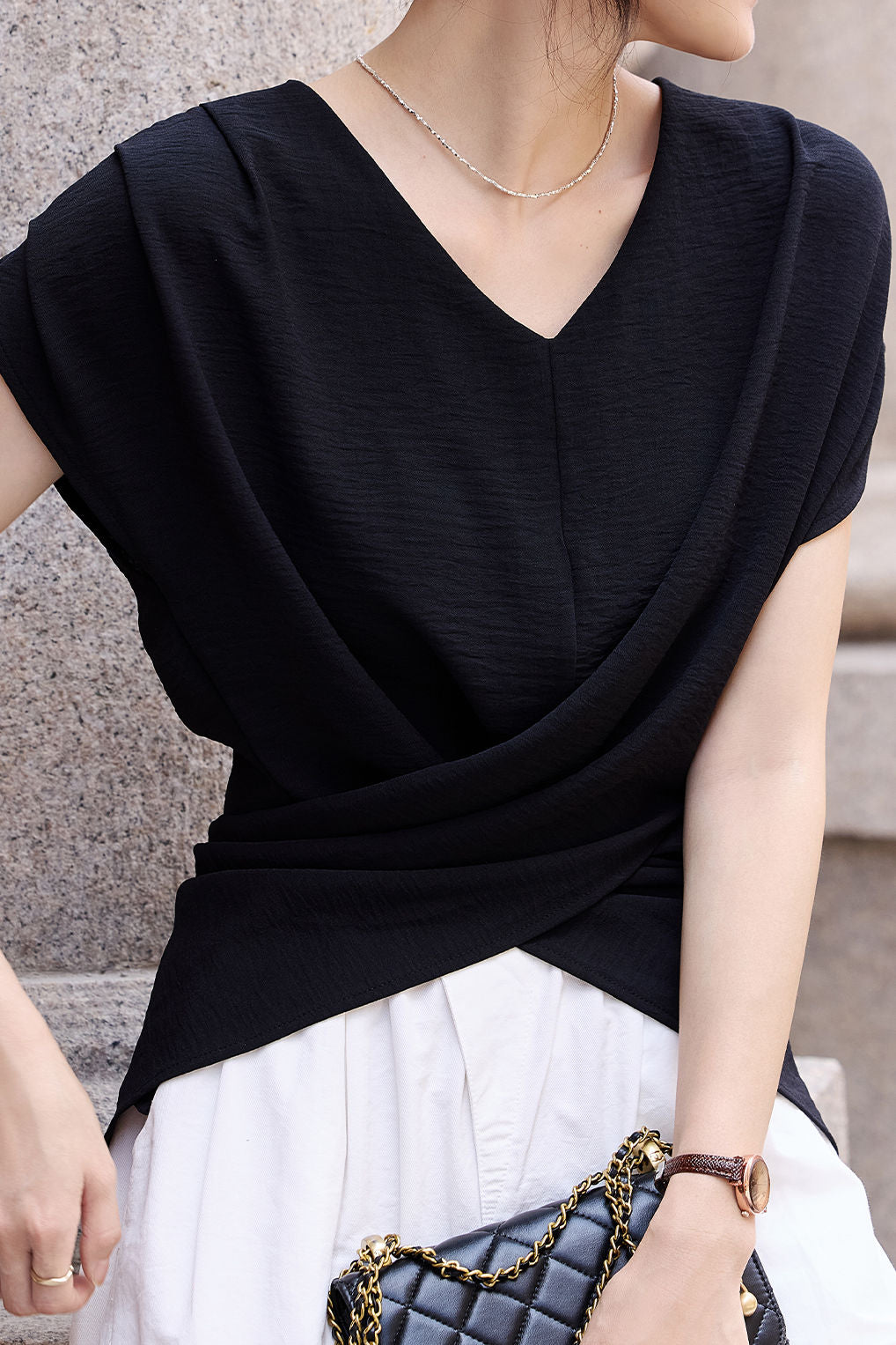Fashion Batwing Sleeve Waist-cinched Shirt - liwisi