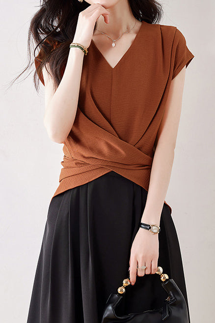 Fashion Batwing Sleeve Waist-cinched Shirt - liwisi