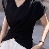 Fashion Batwing Sleeve Waist-cinched Shirt - liwisi