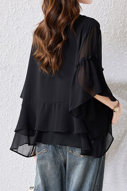 Fashion Casual Flared Sleeve Shirt - liwisi