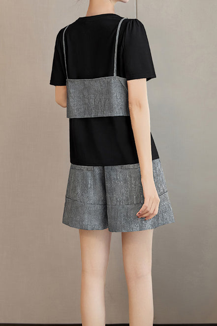 Fashionable Casual Fake Two-Piece Set - liwisi