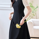 Simple Color-block Patchwork Dress - liwisi