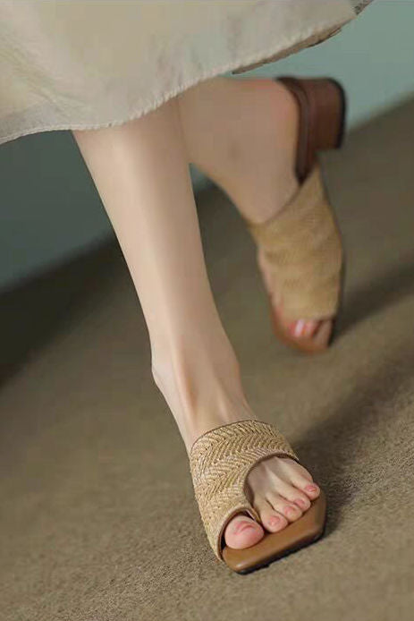Stylish Vacation-style Block Heel Sandals - liwisi