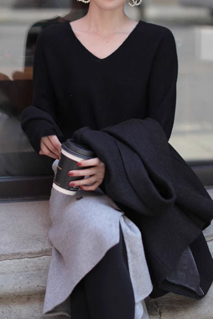 French Loose Long-Sleeve Knitwear - liwisi