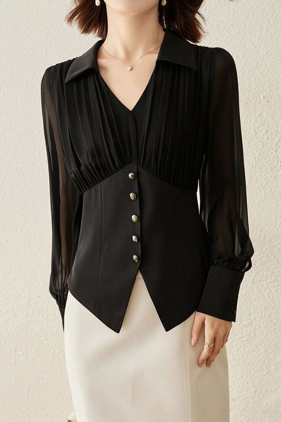 Fashion Pleated Waist Shirt - liwisi