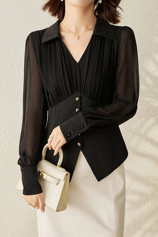 Fashion Pleated Waist Shirt - liwisi