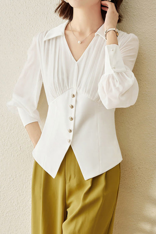 Fashion Pleated Waist Shirt - liwisi