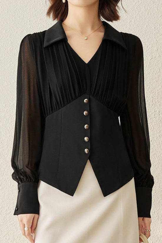 Fashion Pleated Waist Shirt - liwisi