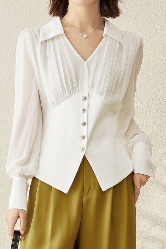 Fashion Pleated Waist Shirt - liwisi