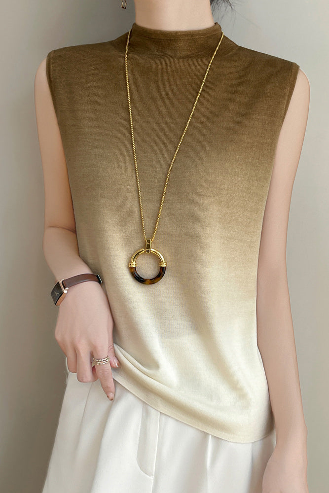 Minimalist Gradient Knit Vest - liwisi