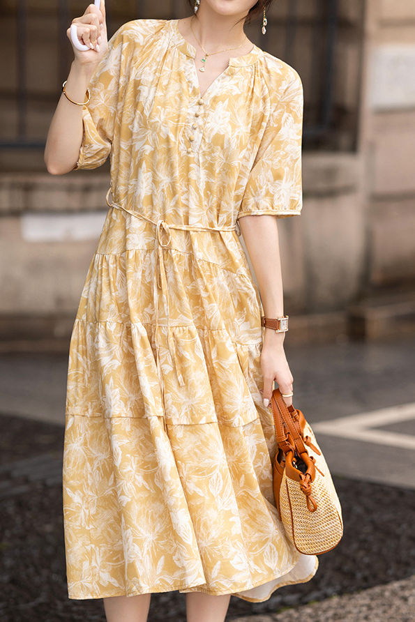 French-Style Elegant Printed Dress - liwisi