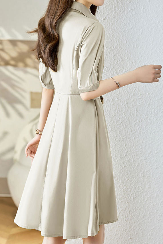 Stylish V-Neck Tie-Waist Dress - liwisi
