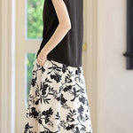 Stylish Short-Sleeve Printed Skirt Two-Piece Set - liwisi