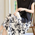 Stylish Short-Sleeve Printed Skirt Two-Piece Set - liwisi