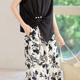 Stylish Short-Sleeve Printed Skirt Two-Piece Set - liwisi