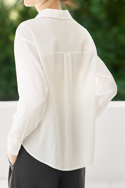 Early Autumn French-Style Lace-Trimmed Long-Sleeve Shirt - liwisi