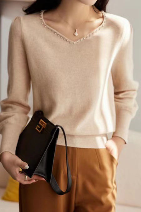 Early Autumn French-Style Elegant Knit Top - liwisi
