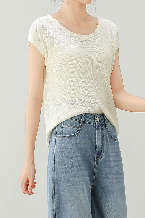 Simple Solid Color Elegant Knit Sweater - liwisi