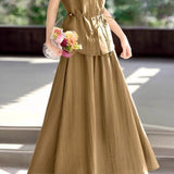 Minimalist Shirt and Skirt Two-Piece Set - liwisi