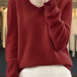 Early autumn simple loose V-neck pullover sweater - liwisi