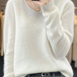 Early autumn simple loose V-neck pullover sweater - liwisi