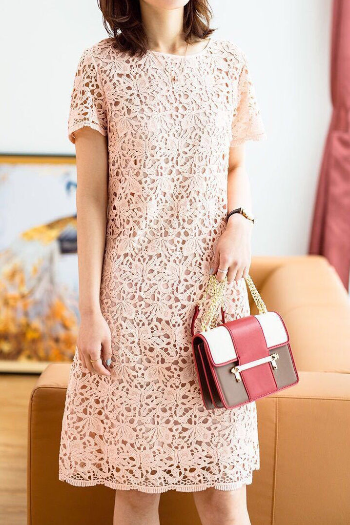 Fashionable lace hollow-out dress - liwisi