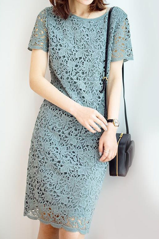 Fashionable lace hollow-out dress - liwisi