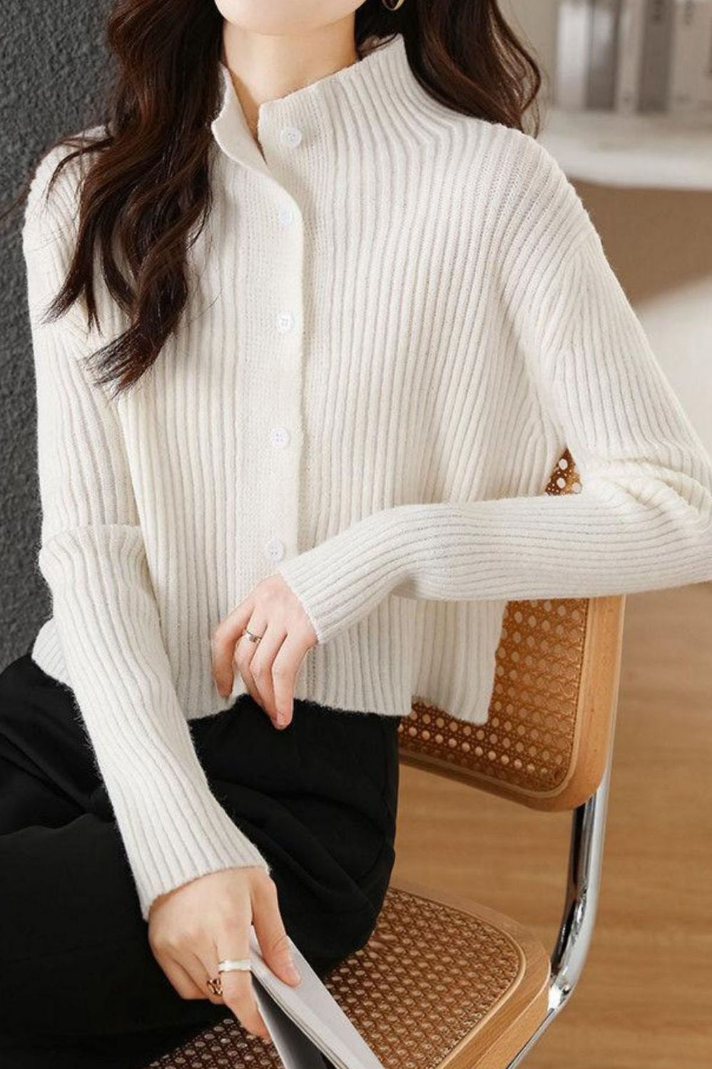Fashionable casual semi-high neck sweater - liwisi