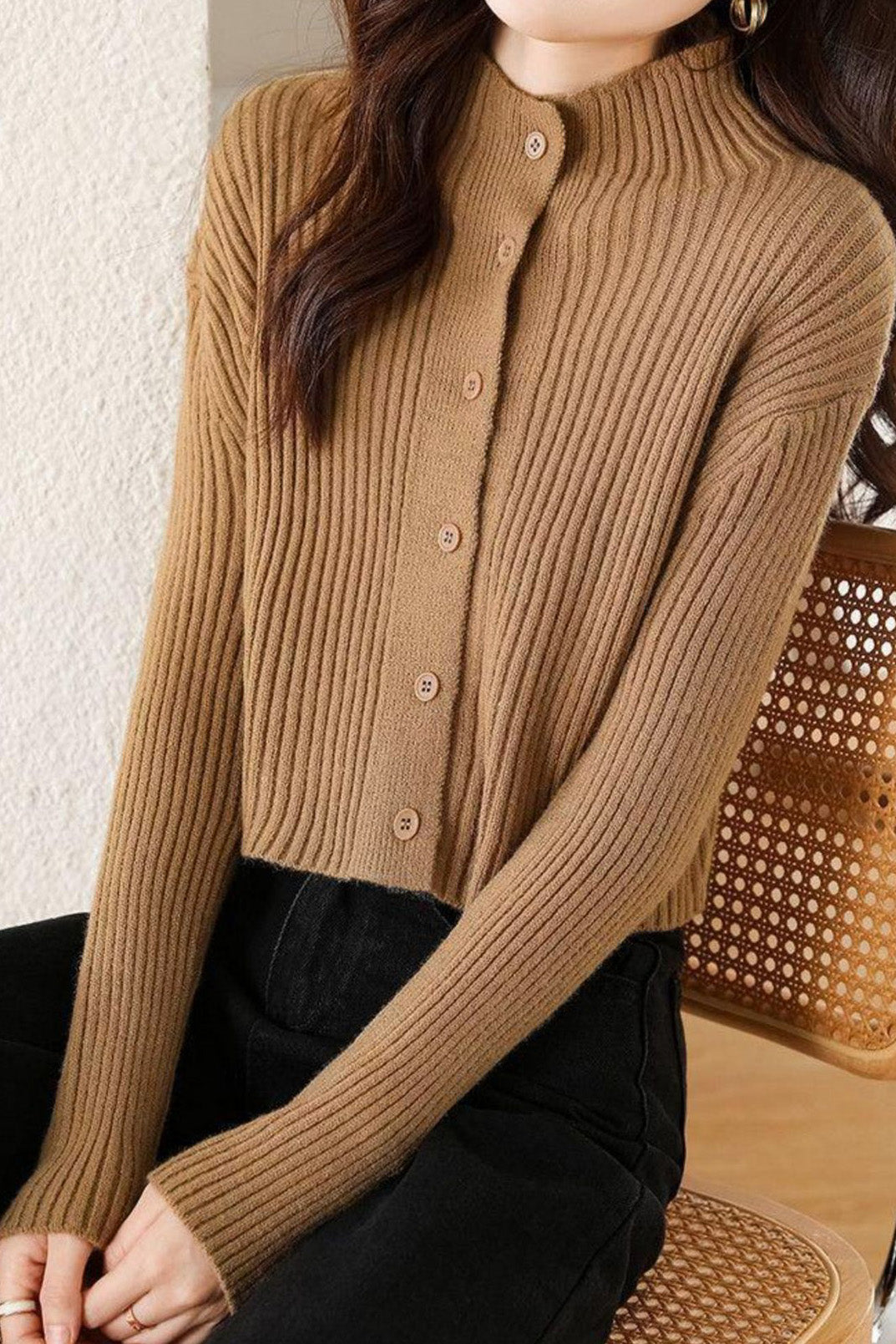 Fashionable casual semi-high neck sweater - liwisi