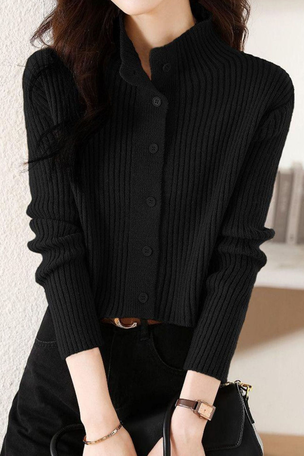 Fashionable casual semi-high neck sweater - liwisi