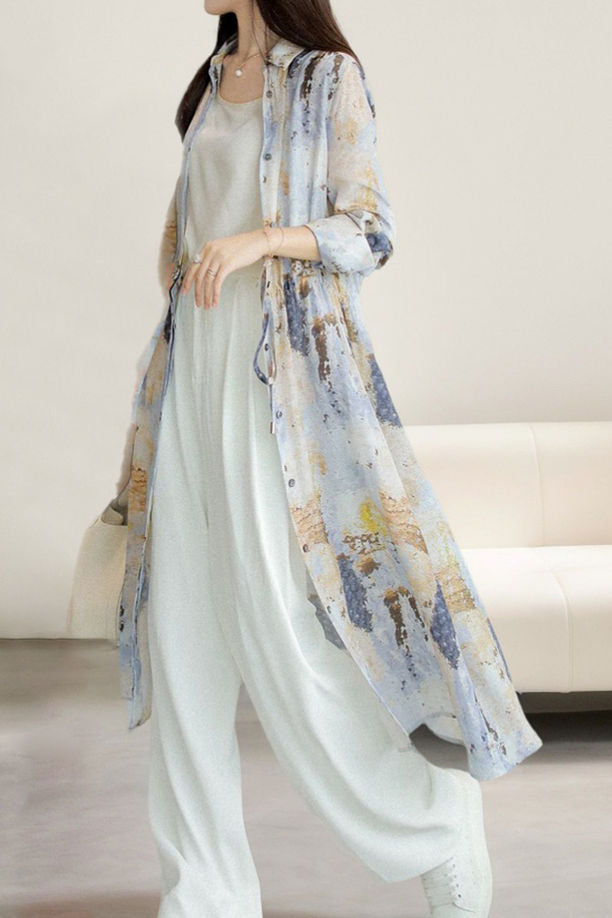 Early autumn trendy printed dress - liwisi