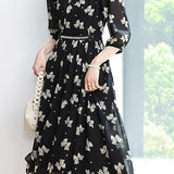 Early autumn trendy bow-printed dress - liwisi