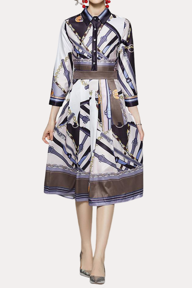 Early Autumn Trendy Printed Dress - liwisi