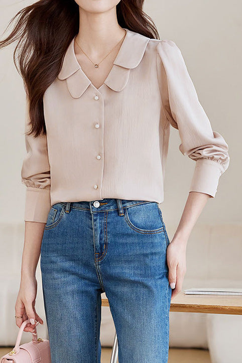 French-style Simple Long-sleeve Shirt - liwisi