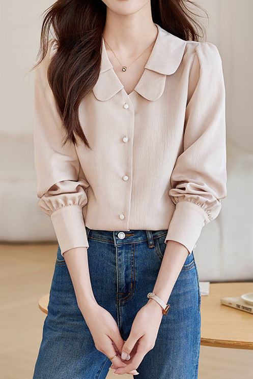 French-style Simple Long-sleeve Shirt - liwisi
