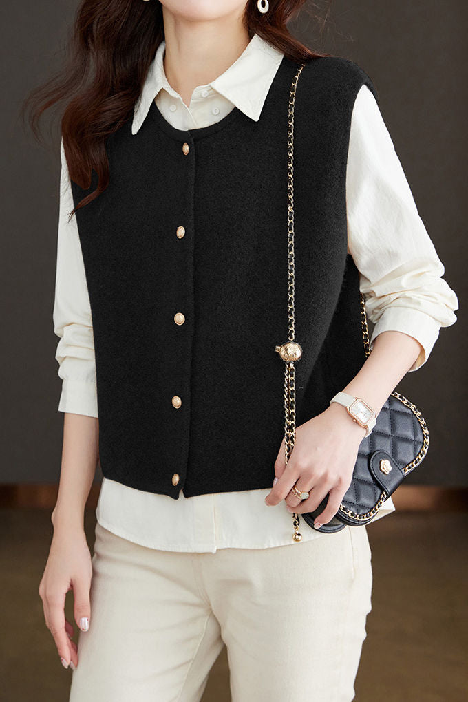 Early Autumn Versatile Sleeveless Knit Vest - liwisi