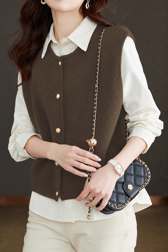 Early Autumn Versatile Sleeveless Knit Vest - liwisi