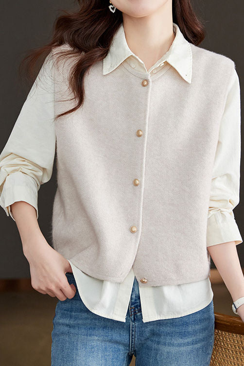 Early Autumn Versatile Sleeveless Knit Vest - liwisi