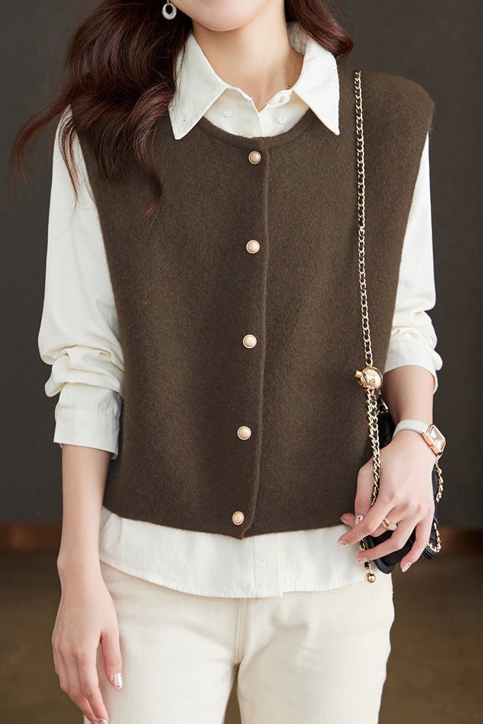 Early Autumn Versatile Sleeveless Knit Vest - liwisi