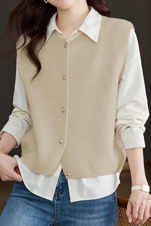 Early Autumn Versatile Sleeveless Knit Vest - liwisi