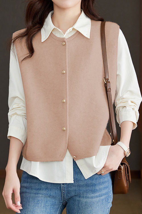 Early Autumn Versatile Sleeveless Knit Vest - liwisi