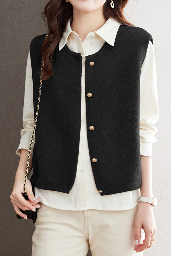 Early Autumn Versatile Sleeveless Knit Vest - liwisi