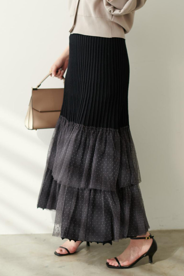 Fashionable Versatile Knit Paneled Skirt - liwisi