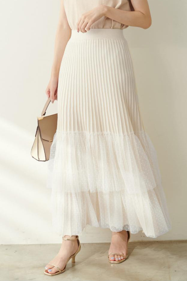 Fashionable Versatile Knit Paneled Skirt - liwisi