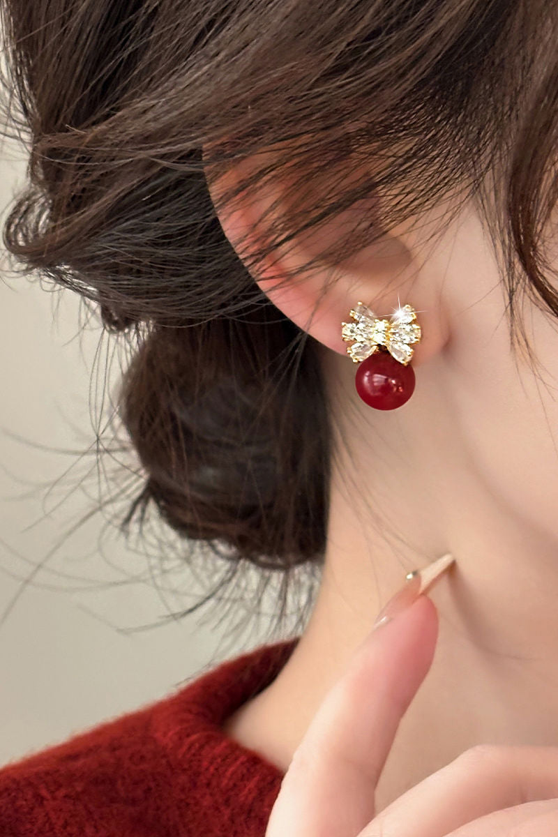 Elegant Bow Pearl Earrings - liwisi