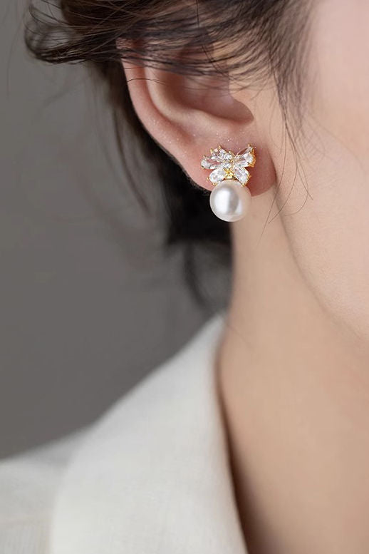 Elegant Bow Pearl Earrings - liwisi