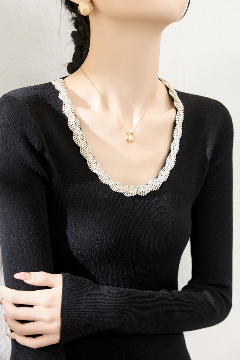 Early Autumn Diamond Chain Knitwear - liwisi