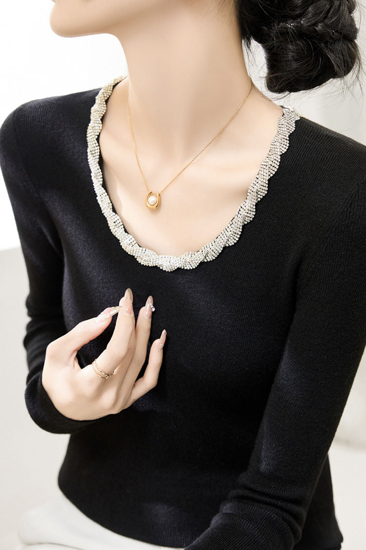 Early Autumn Diamond Chain Knitwear - liwisi